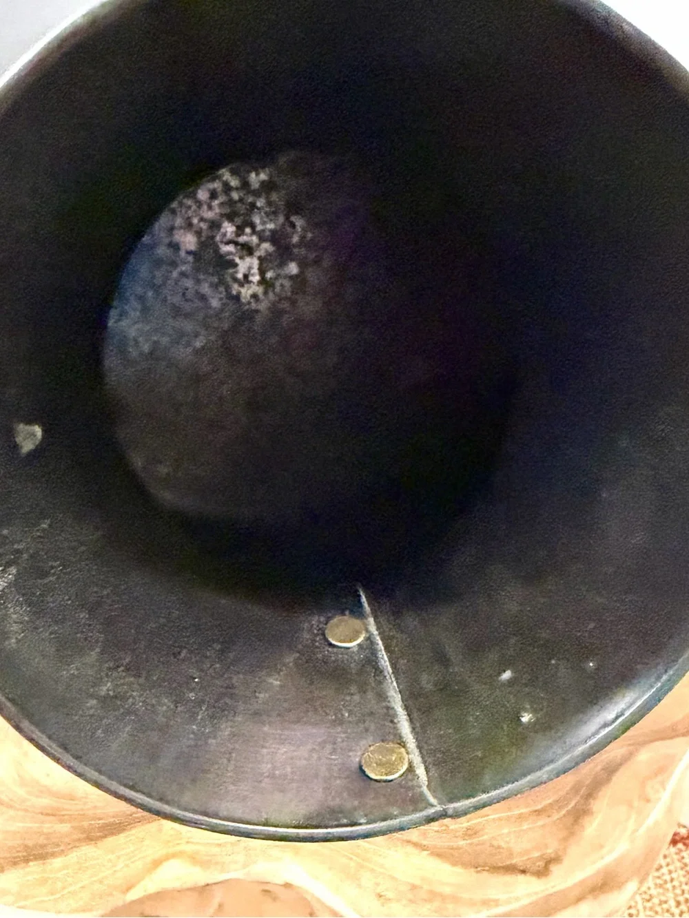 West Elm Black Metal Vase with Brass Rivet Accents 2014